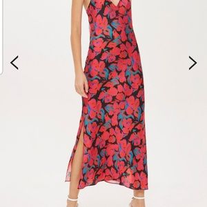 Topshop floral satin slip dress